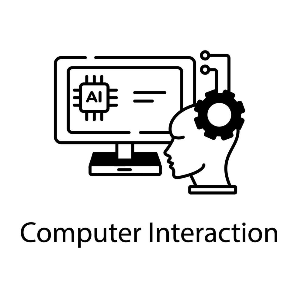 Artificial Intelligence Linear Icon vector
