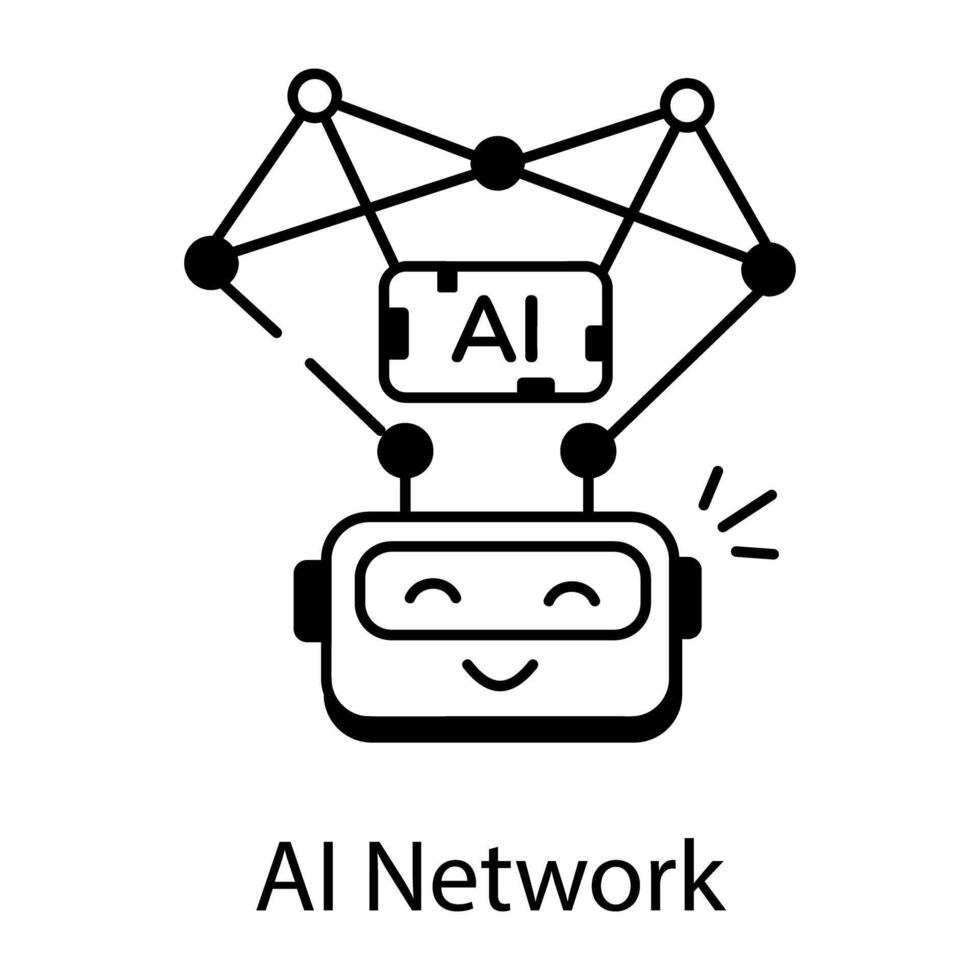 Artificial Intelligence Linear Icon vector