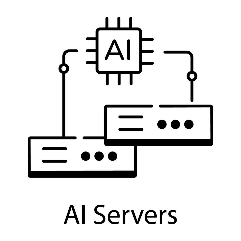 AI Technology Linear Icon vector