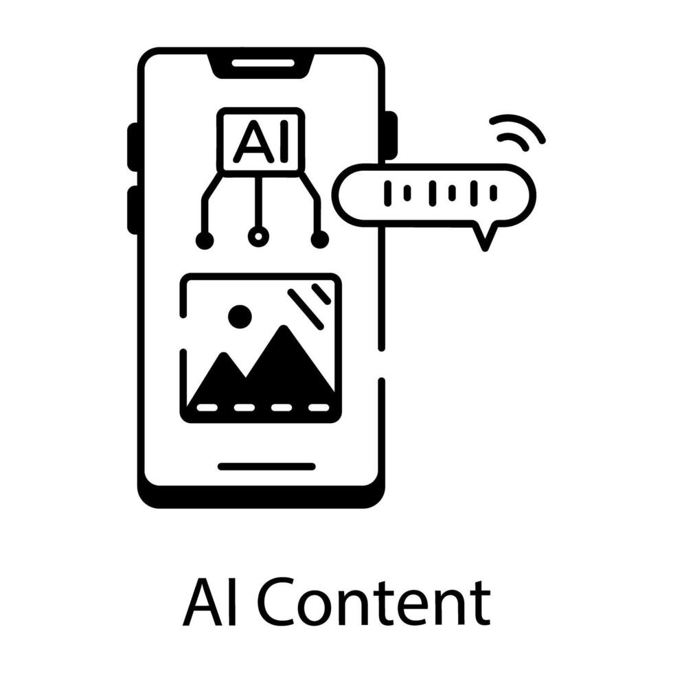 AI and VR Technology Linear Icon vector