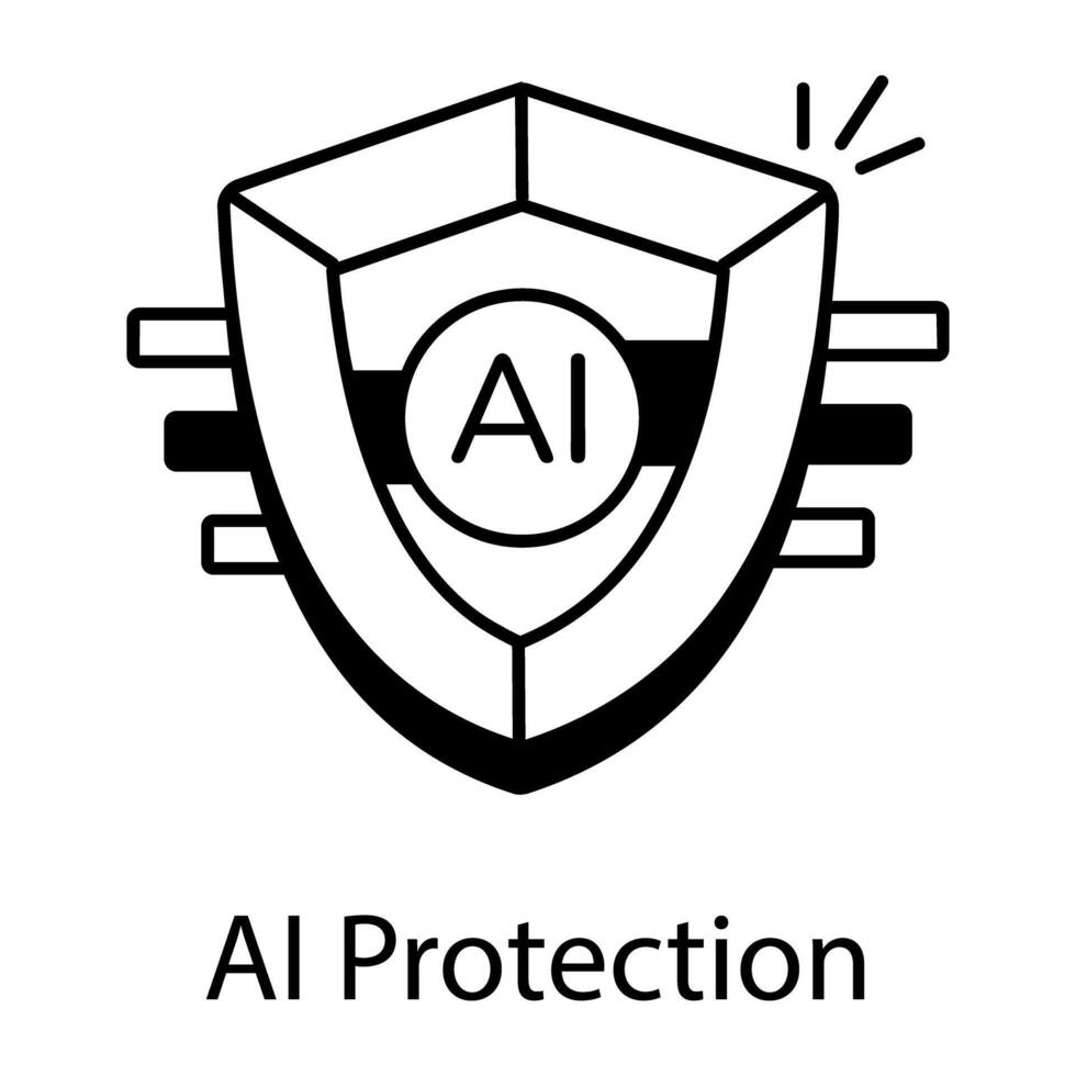 AI and VR Technology Linear Icon vector