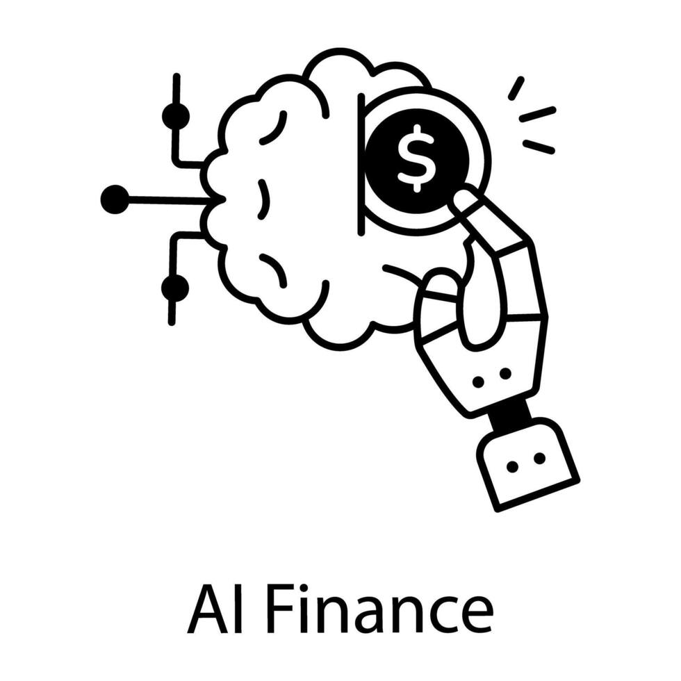 AI and VR Technology Linear Icon vector