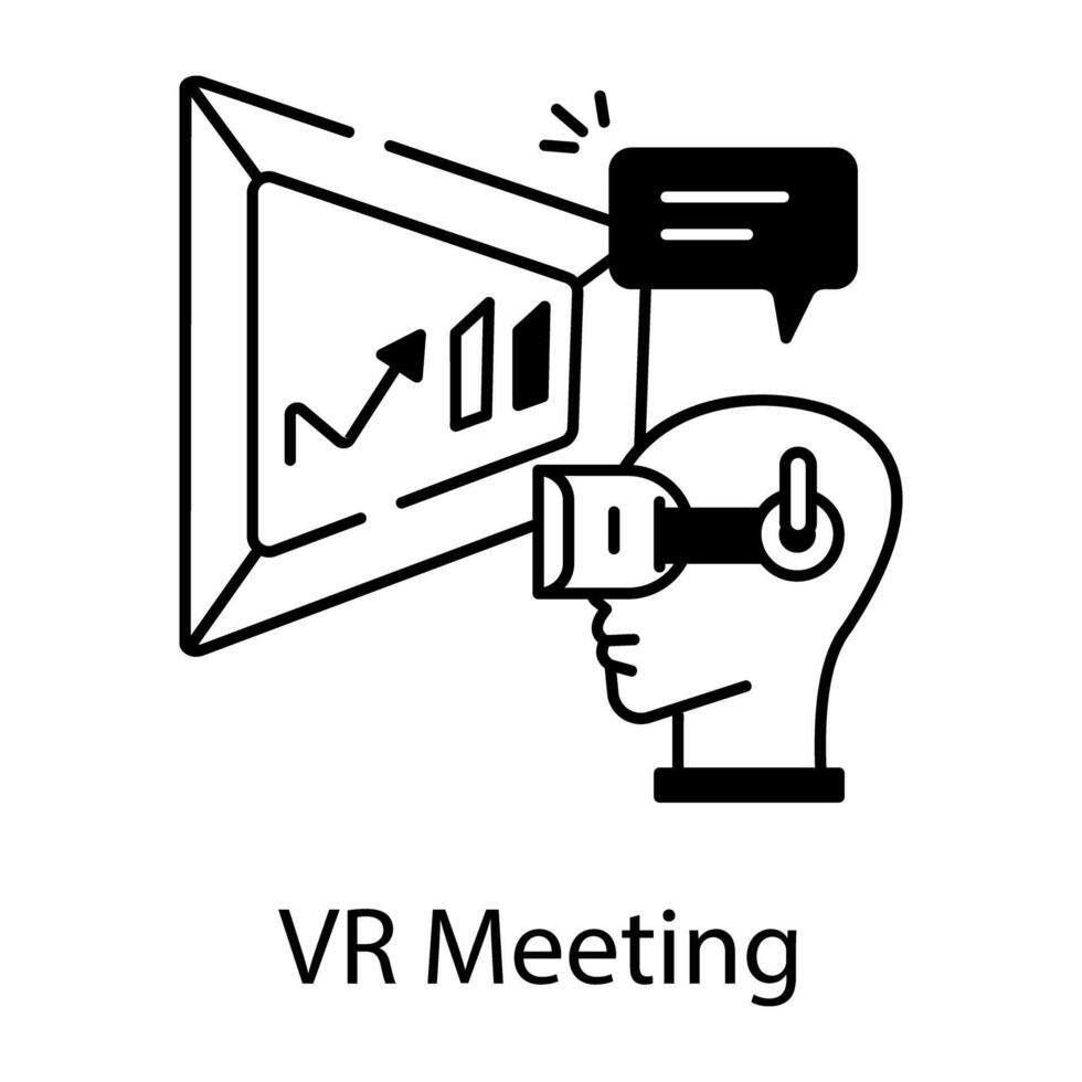 AI and VR Technology Linear Icon vector