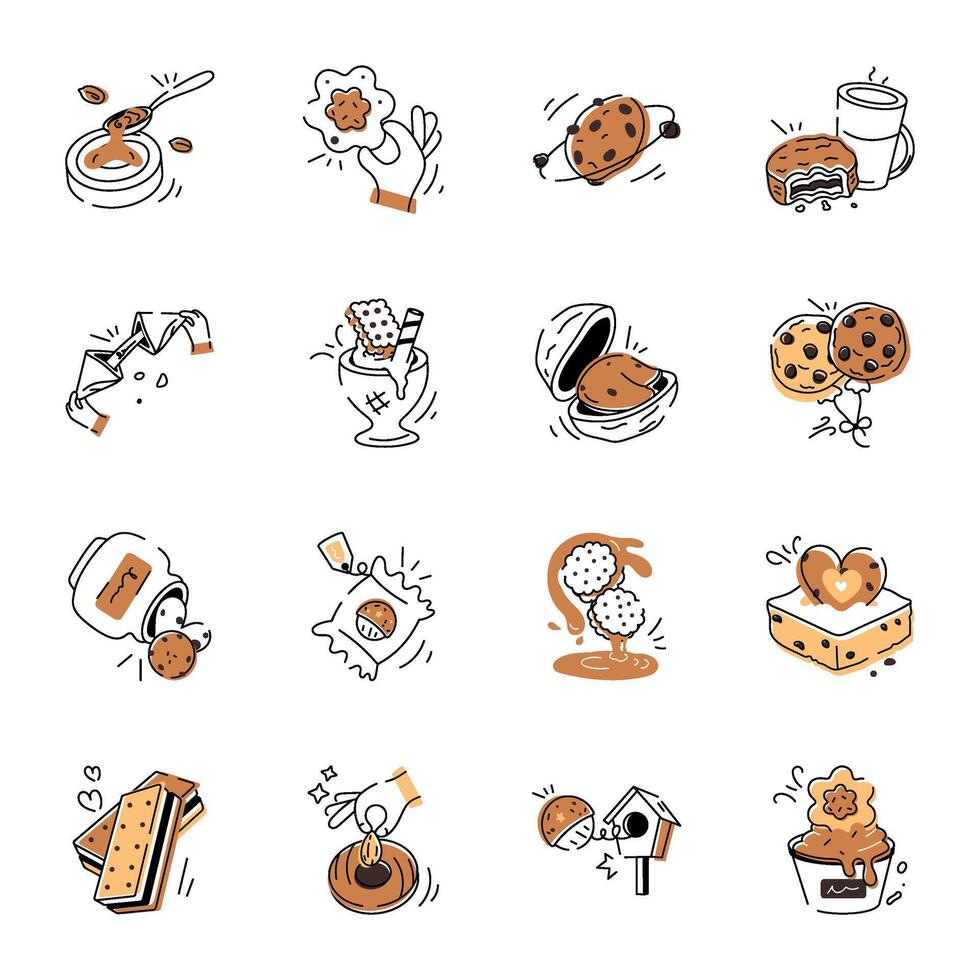 Hand Drawn Cookies Icon vector