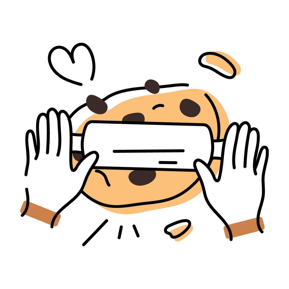 mano dibujado galletas icono vector