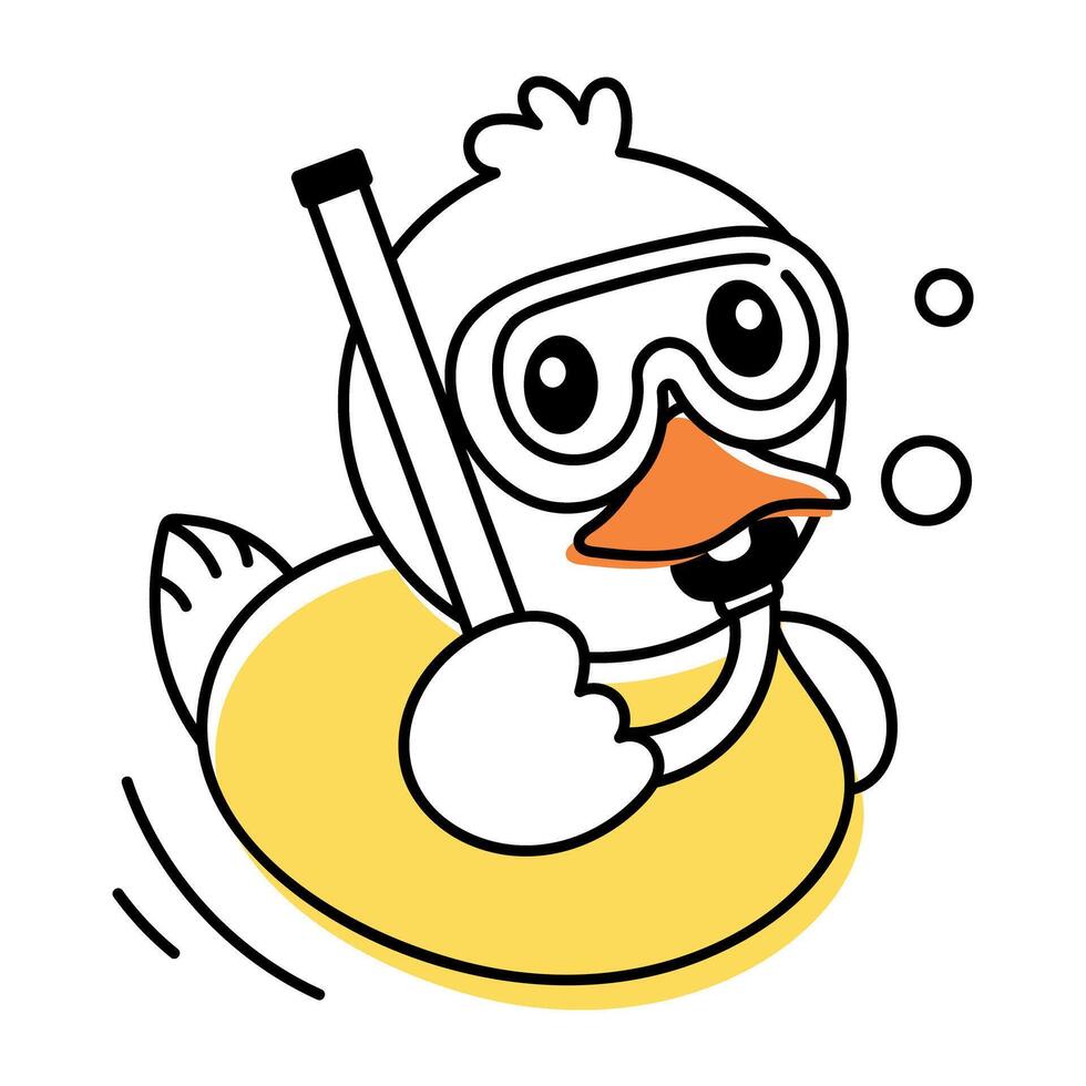 Doodle Icon of Cute Duck vector
