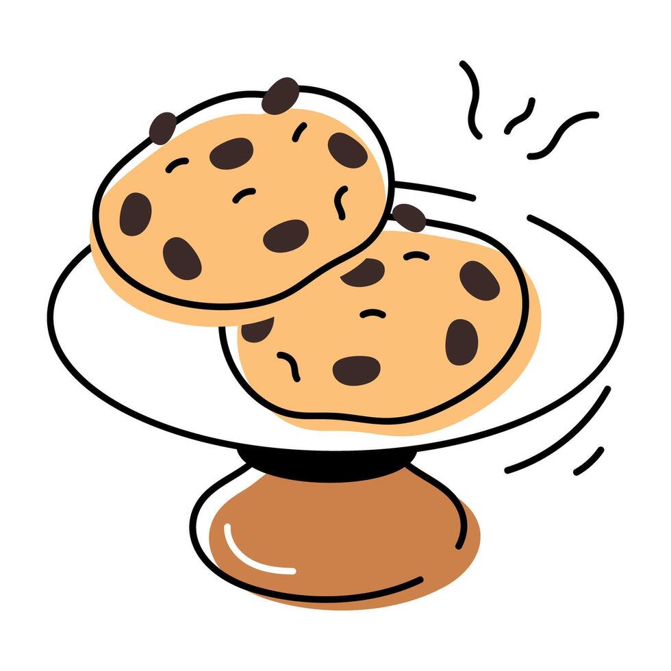 mano dibujado galletas icono vector