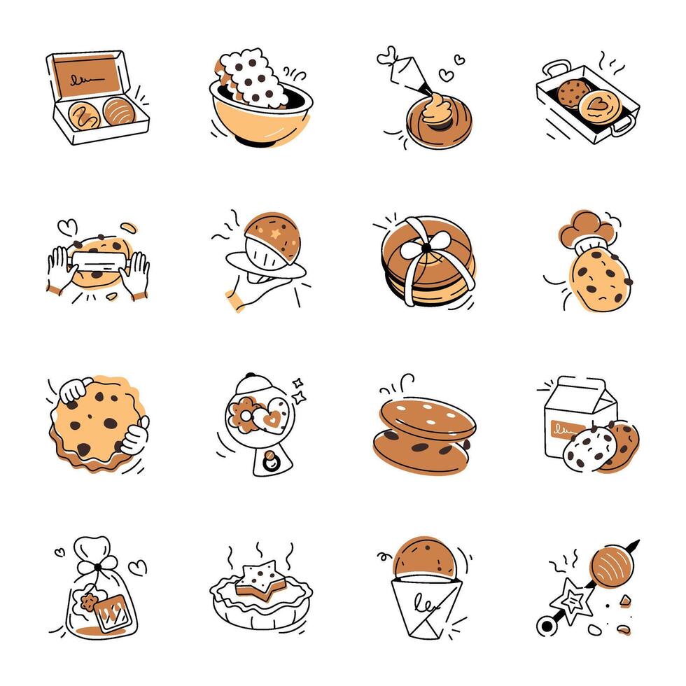 Bakery Cookies Hand Drawn vector