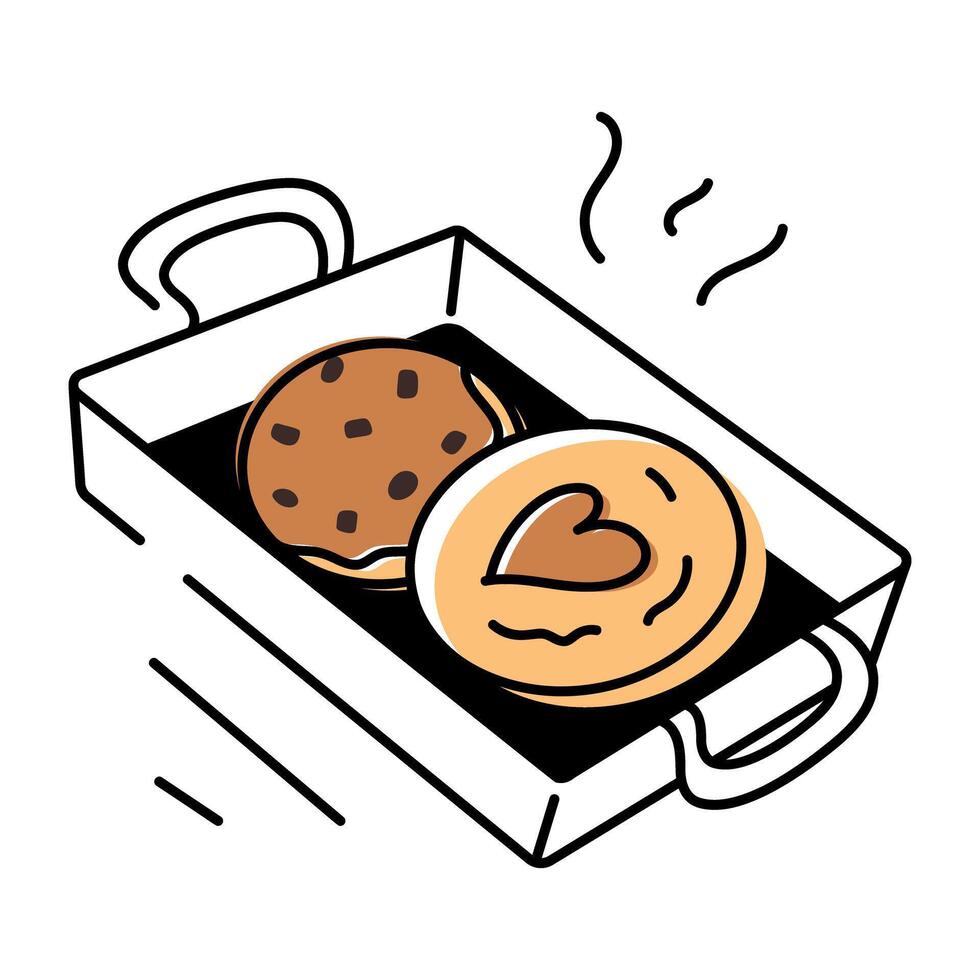 mano dibujado galletas icono vector