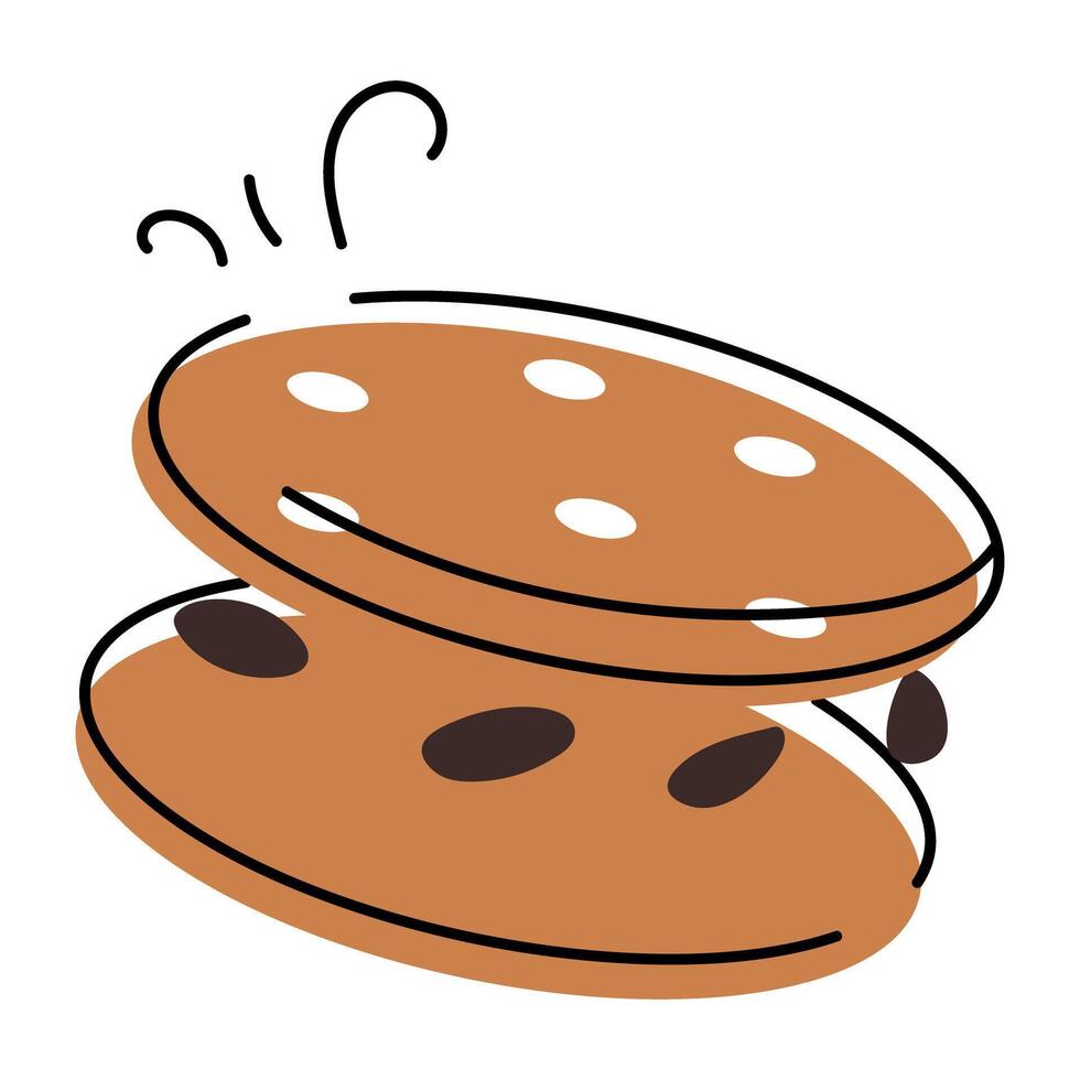 mano dibujado galletas icono vector