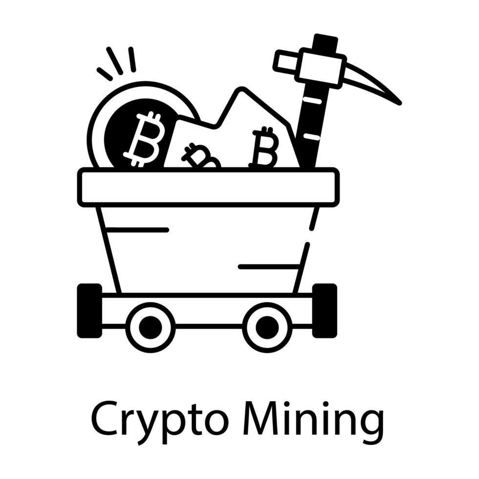 Crypto Trading Line Icon vector