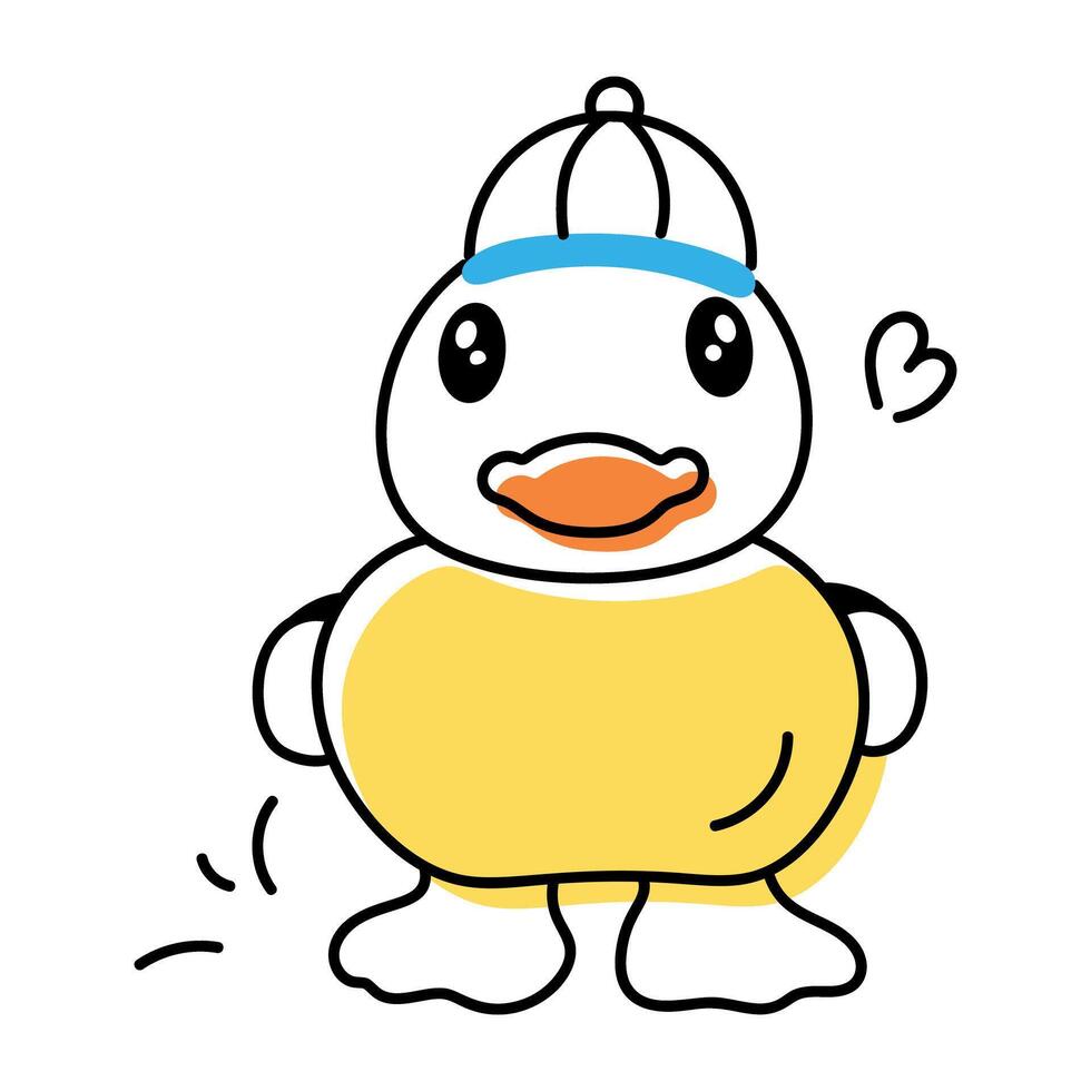 Doodle Icon of Cute Duck vector