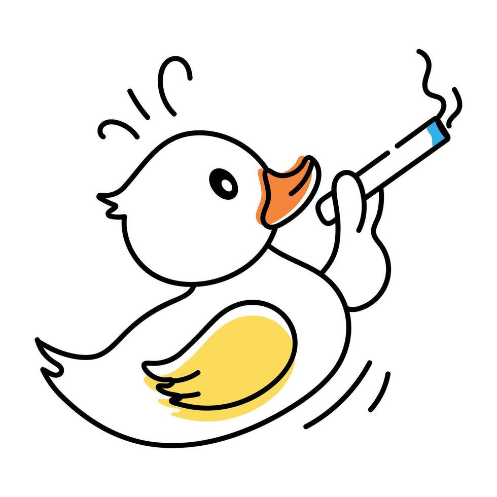 Doodle Icon of Cute Duck vector