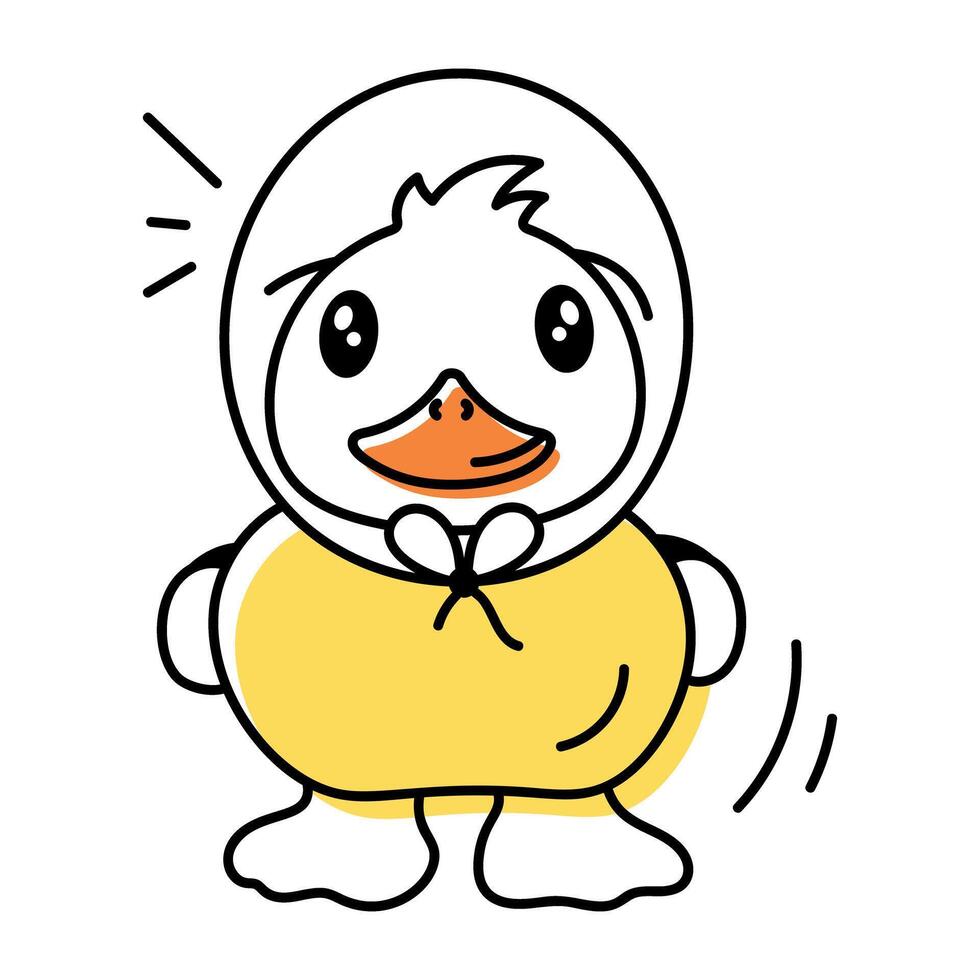 Funny Duck Doodles vector