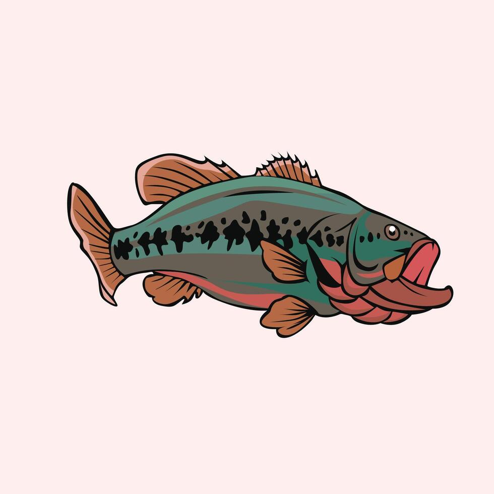 bass fishing tattoos designs vector