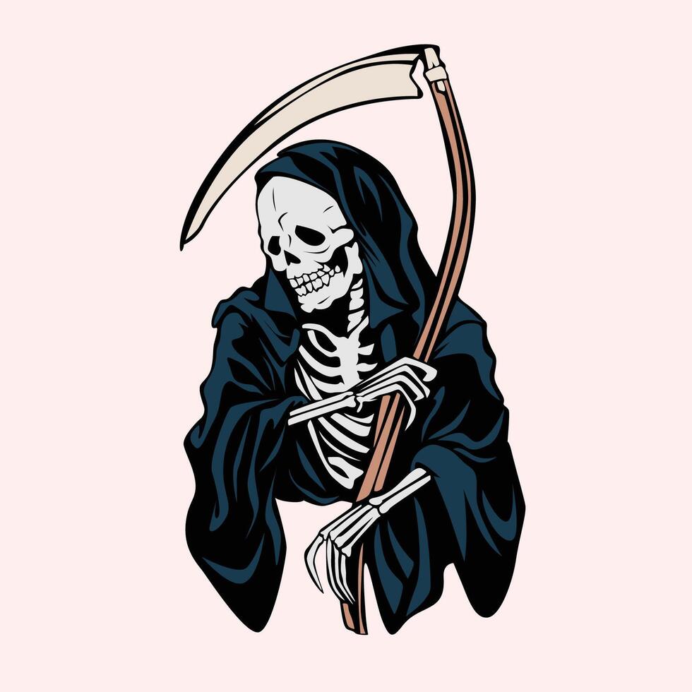 Grim Reaper Angry Face vector