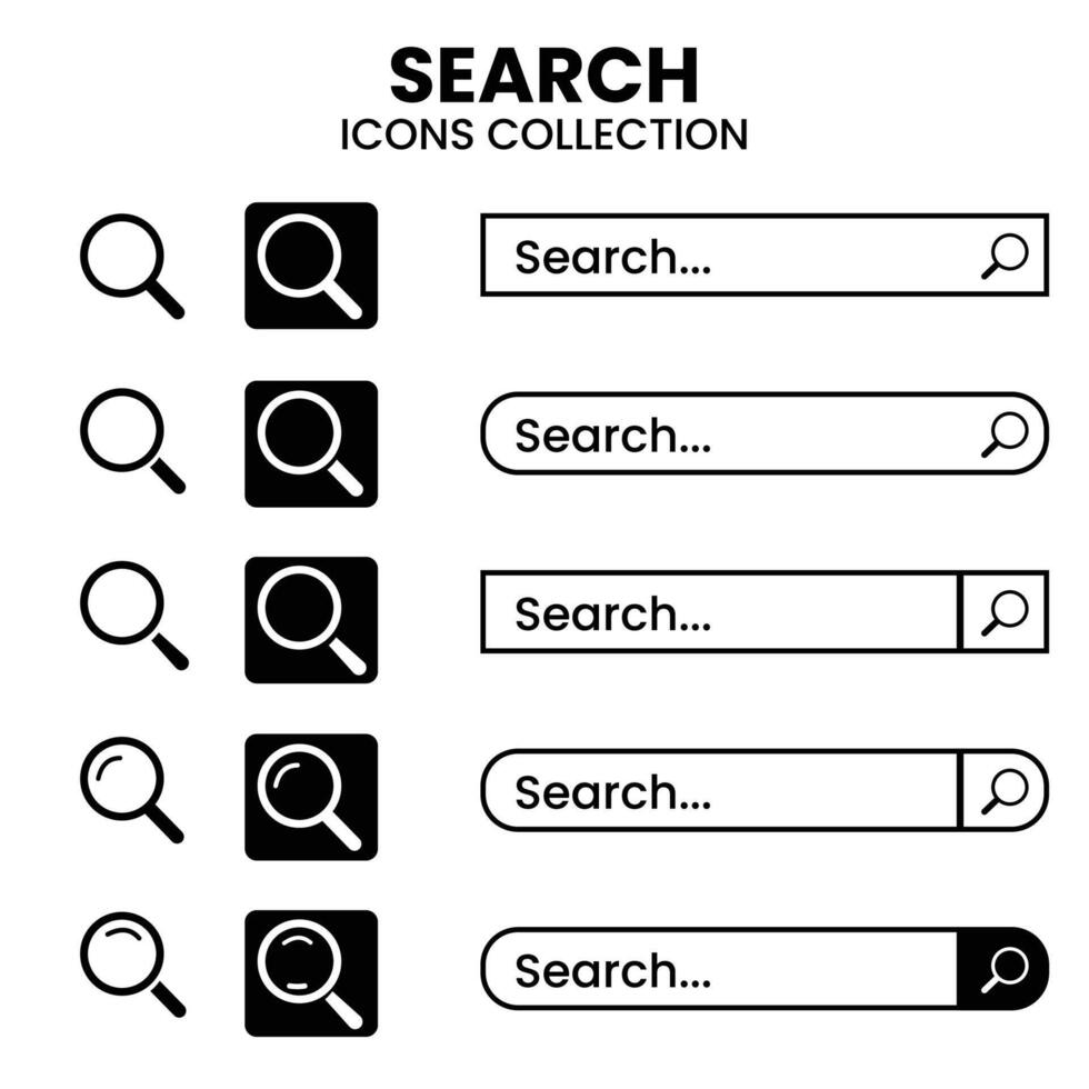 Search icon set. magnifying symbol collection EPS10 - Stock Vector Free Vector