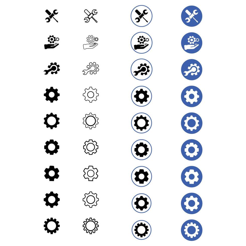 Options icon vector set. settings illustration sign collection. installation symbol. repair logo. Free Vector