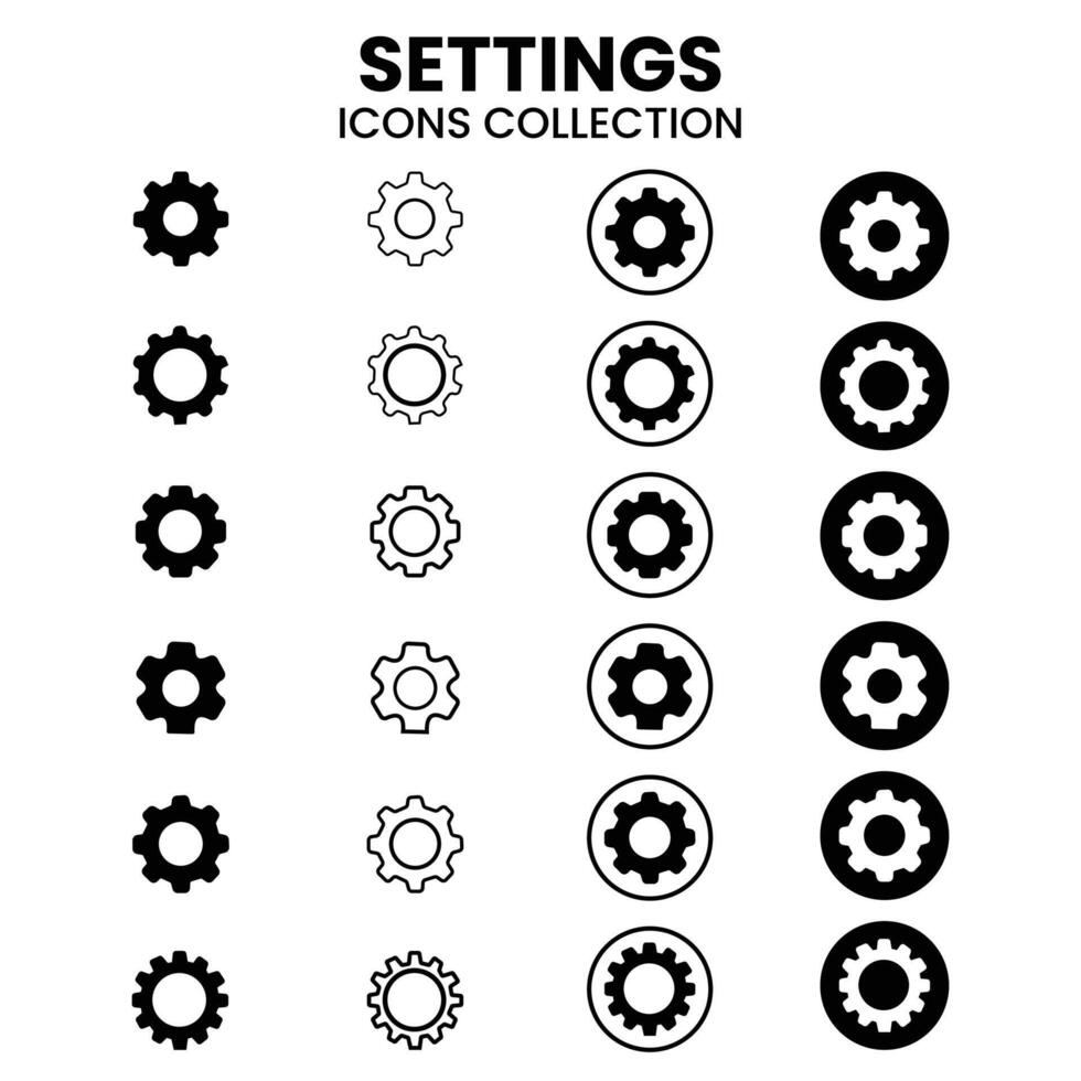Options icon vector set. settings illustration sign collection. installation symbol. repair logo., settings icons vector design Free Vector