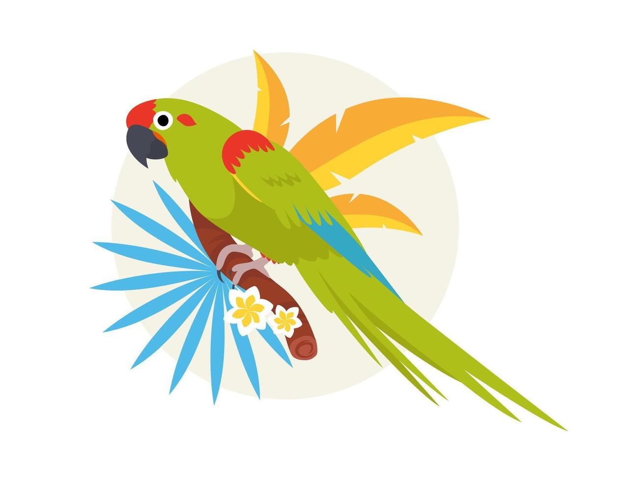 el de frente roja guacamayo es un en peligro de extinción pájaro especies. pájaro, loro. extraño. vector plano ilustración
