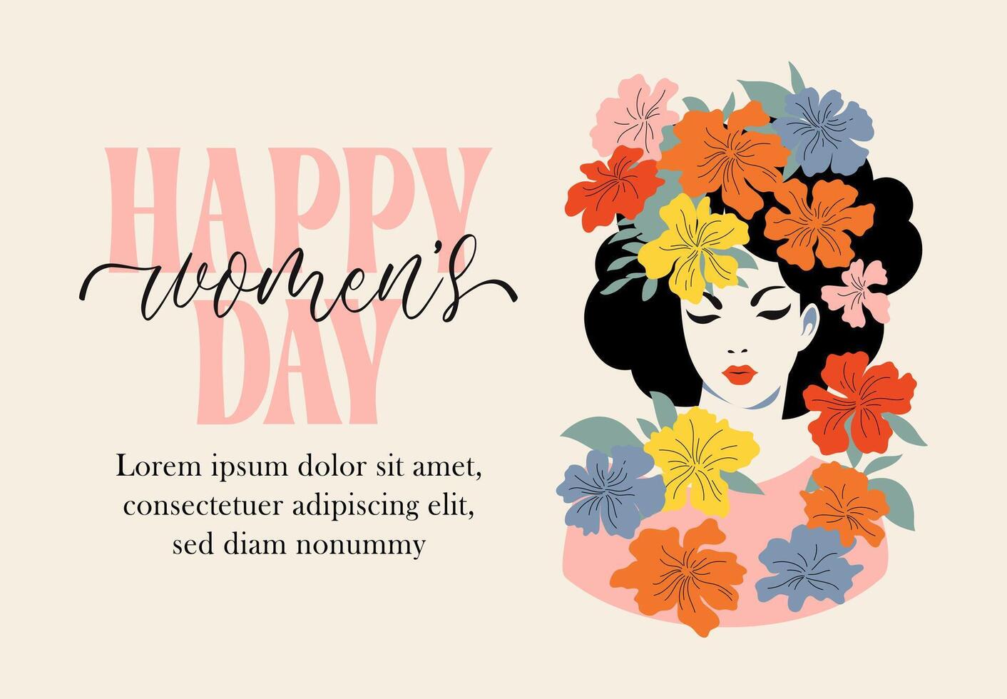 Happy International Womens Day card vector