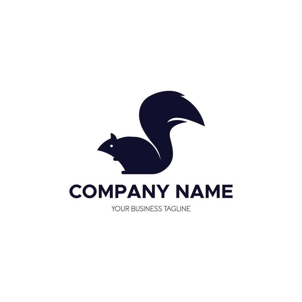 Squirrel flat logo Design vector