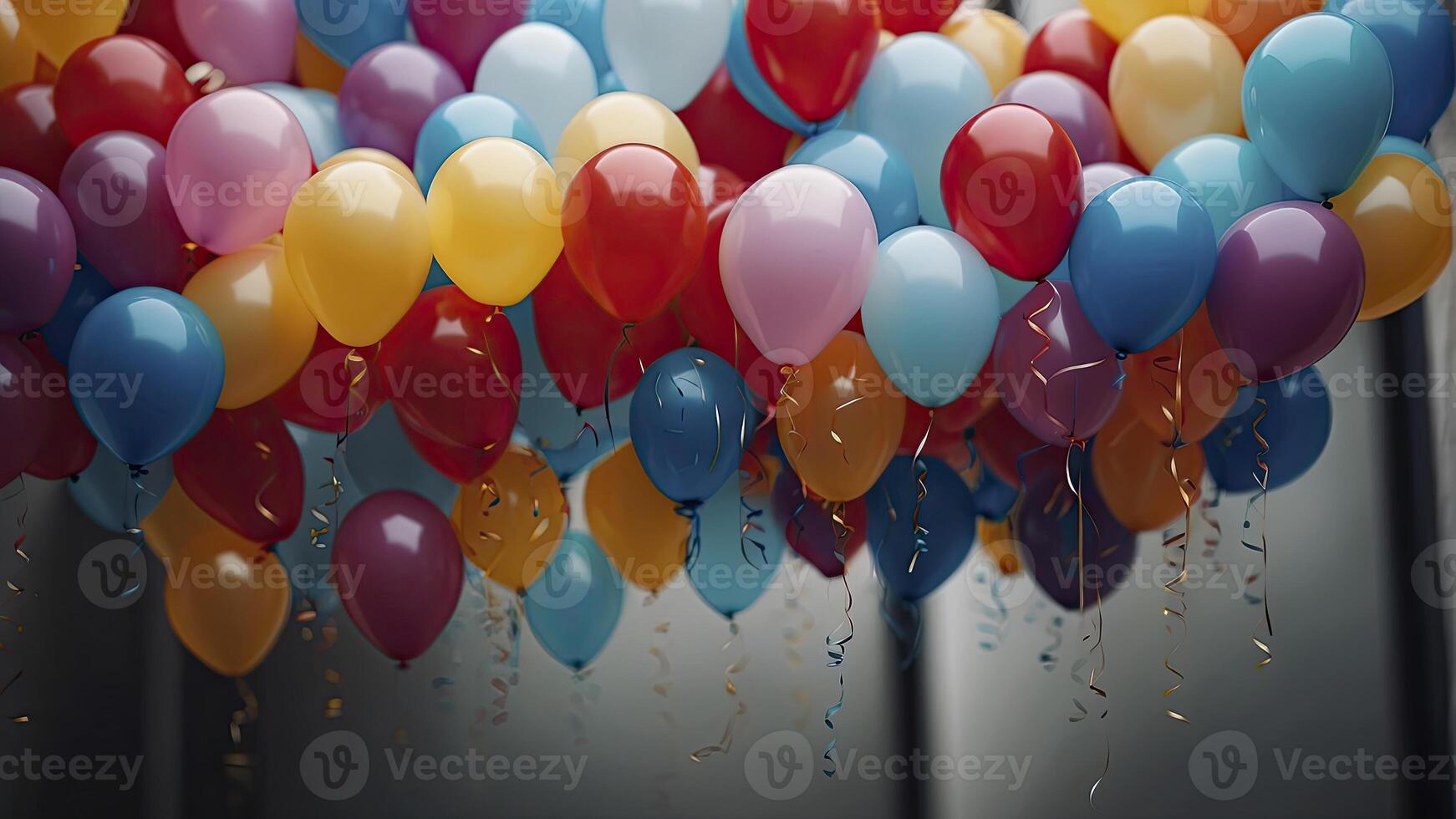 ai generado vistoso globos en el aire, vistoso globos fondo, de colores globo fondo de pantalla, contento antecedentes foto