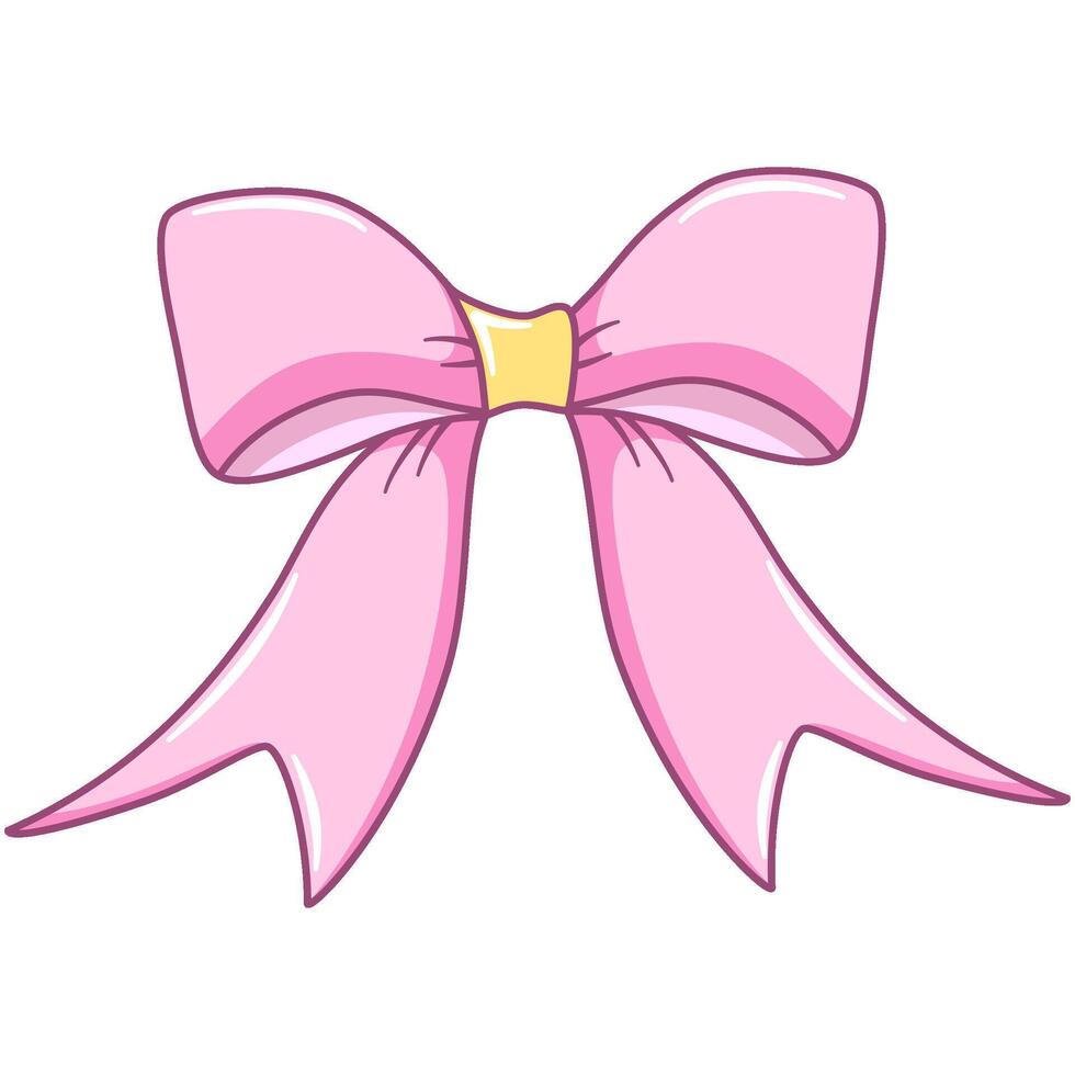 Simple Decorative Pink Bow vector