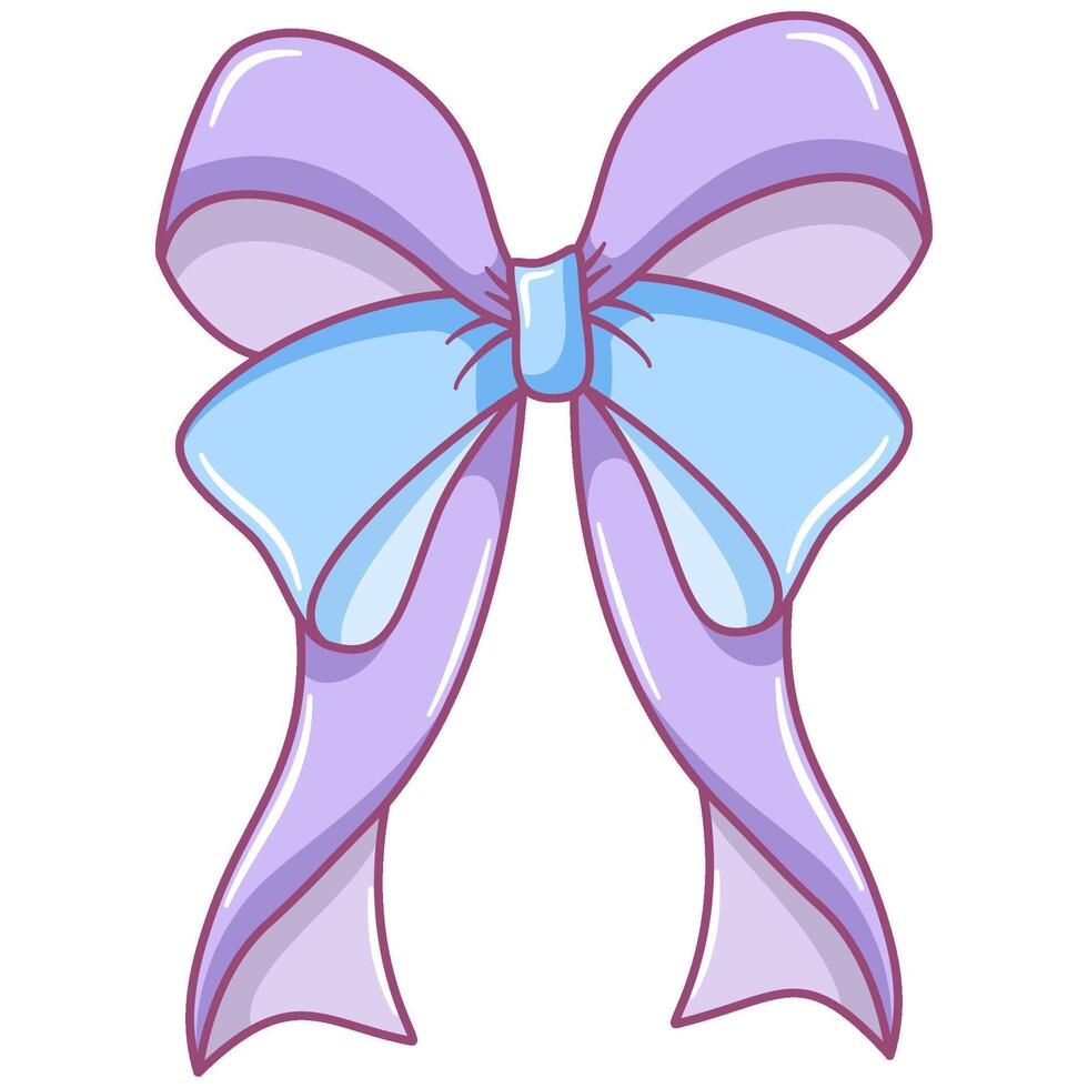 Double Bow with Ribbon for Gift vector