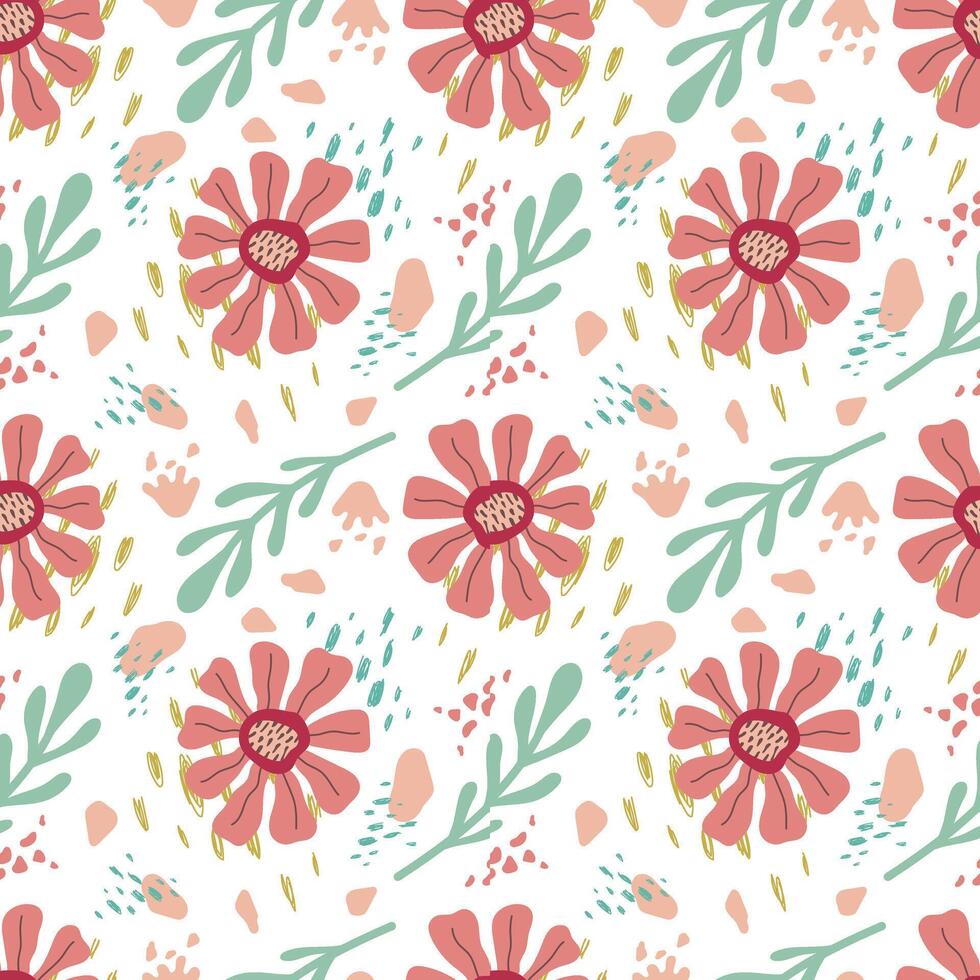 Seamless floral abstract pattern. Isolated vector pattern for clothing, wallpaper, cover, packaging, wrapping paper