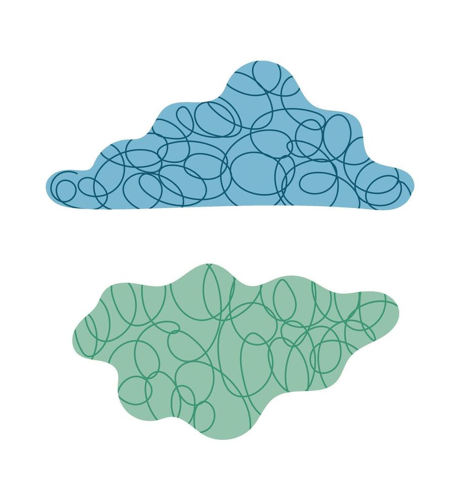 Abstract clouds, doodles. Vector illustration for your design. Isolated elements.