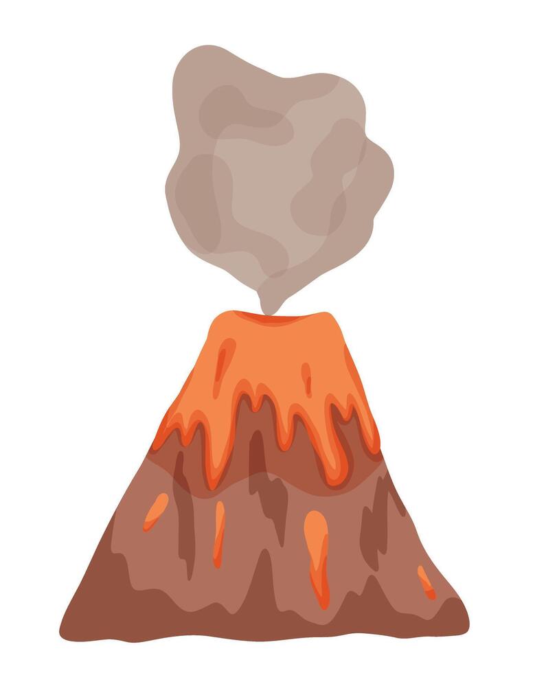 Volcano in cartoon style vector