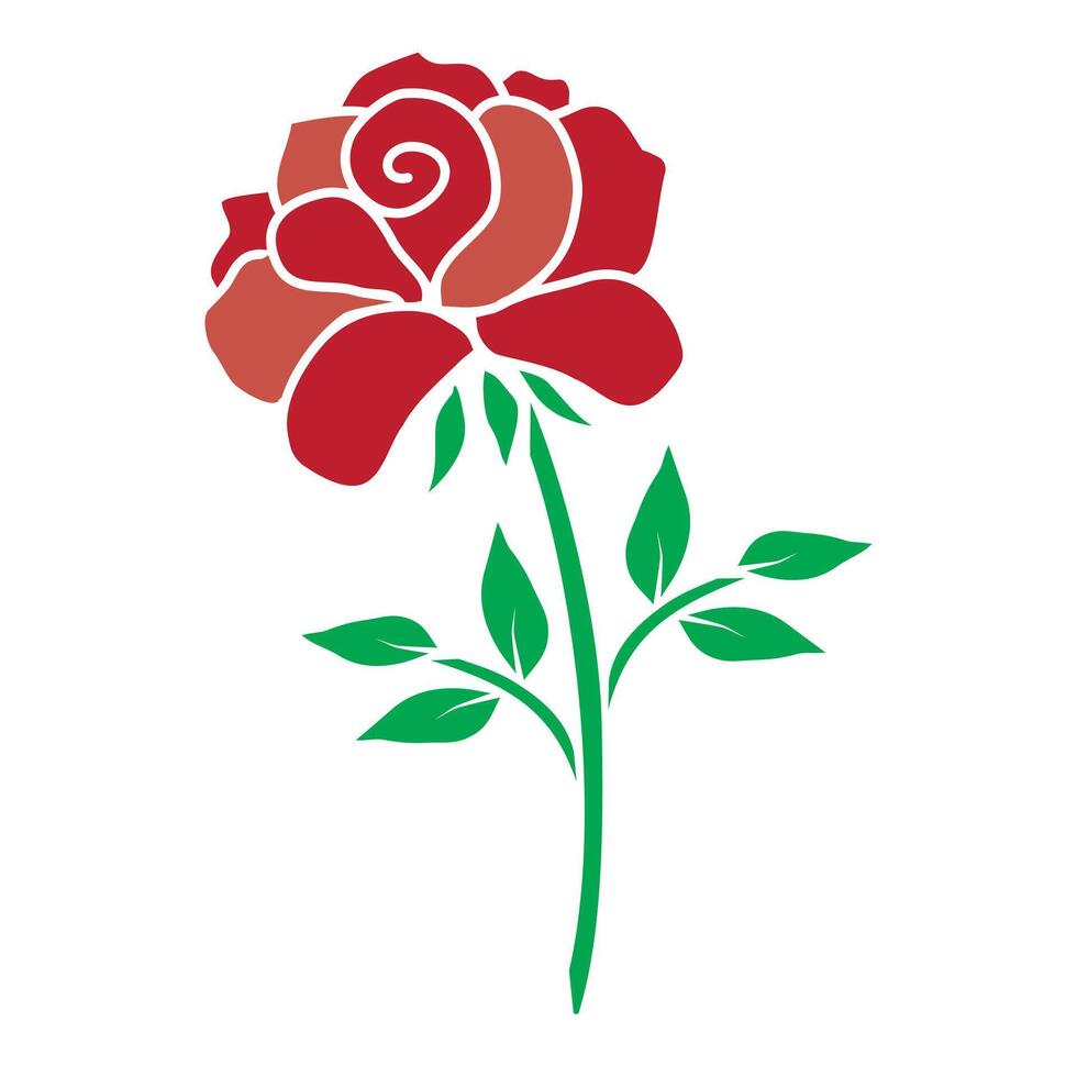 aislado Rosa flor, color vector ilustración en blanco antecedentes
