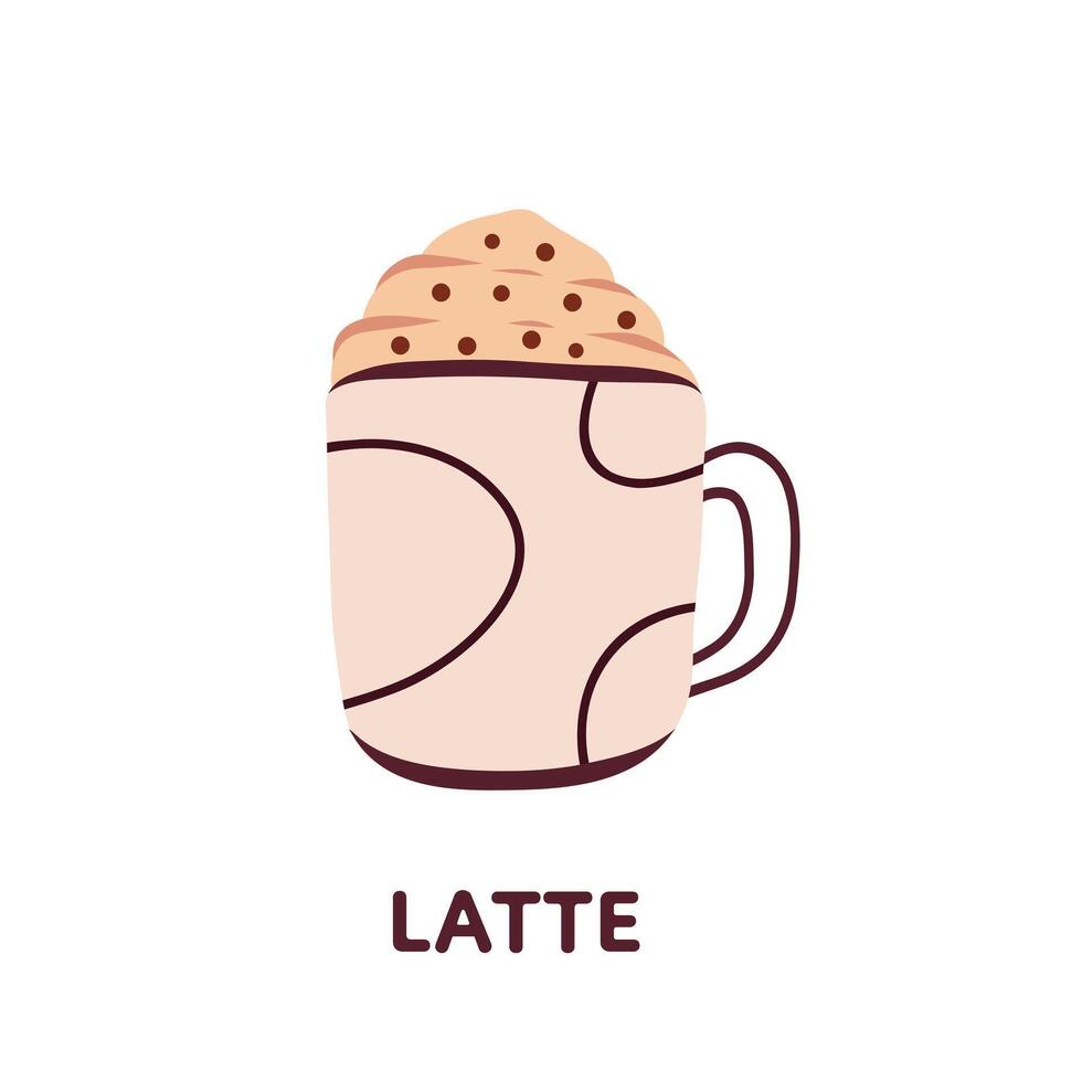 linda vector ilustración de jarra latté. elemento aislado en blanco antecedentes. para menú, volantes, folleto, folleto, fondo, tarjeta, invitación.