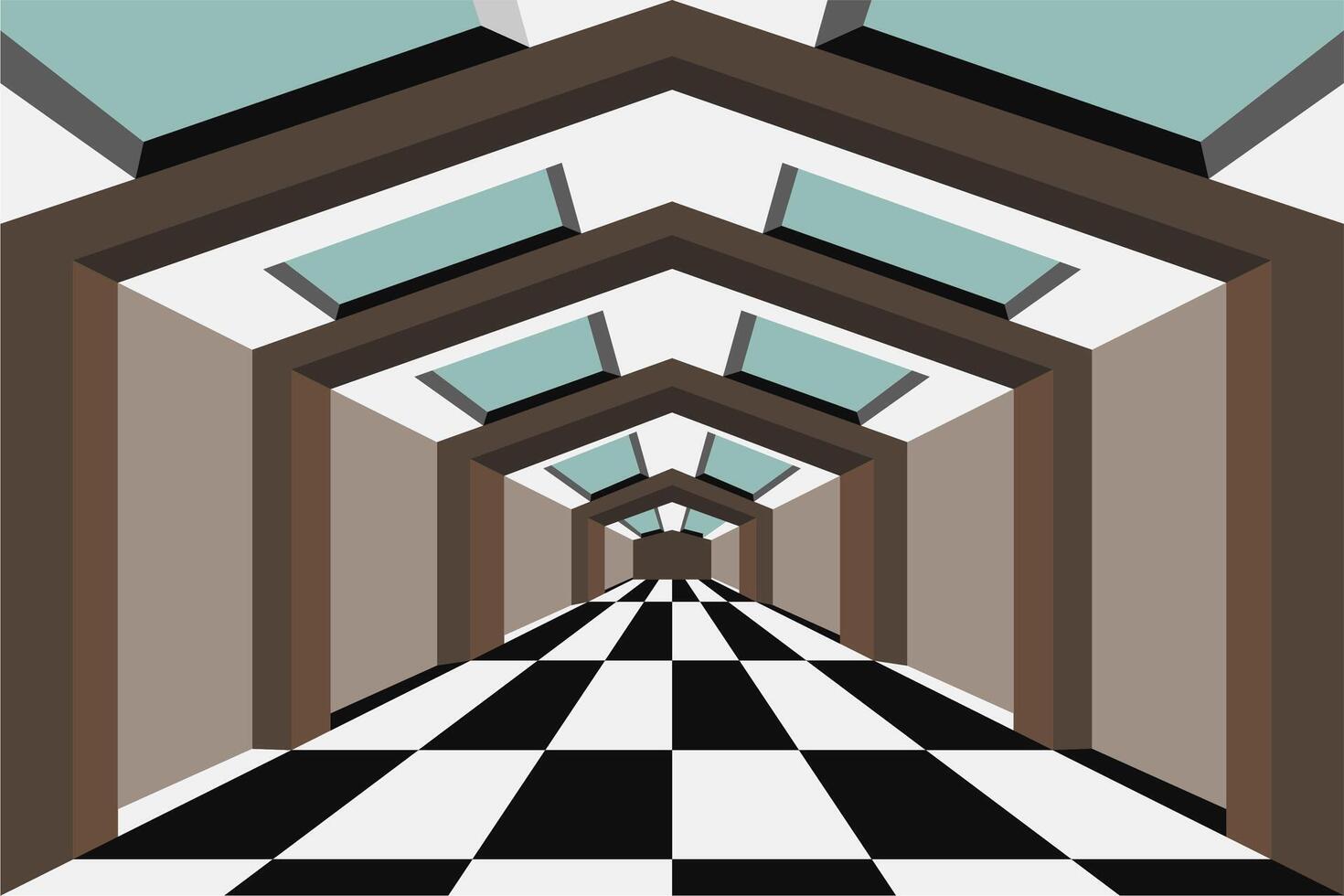 3d room illustration vector design. optical illusion illustration