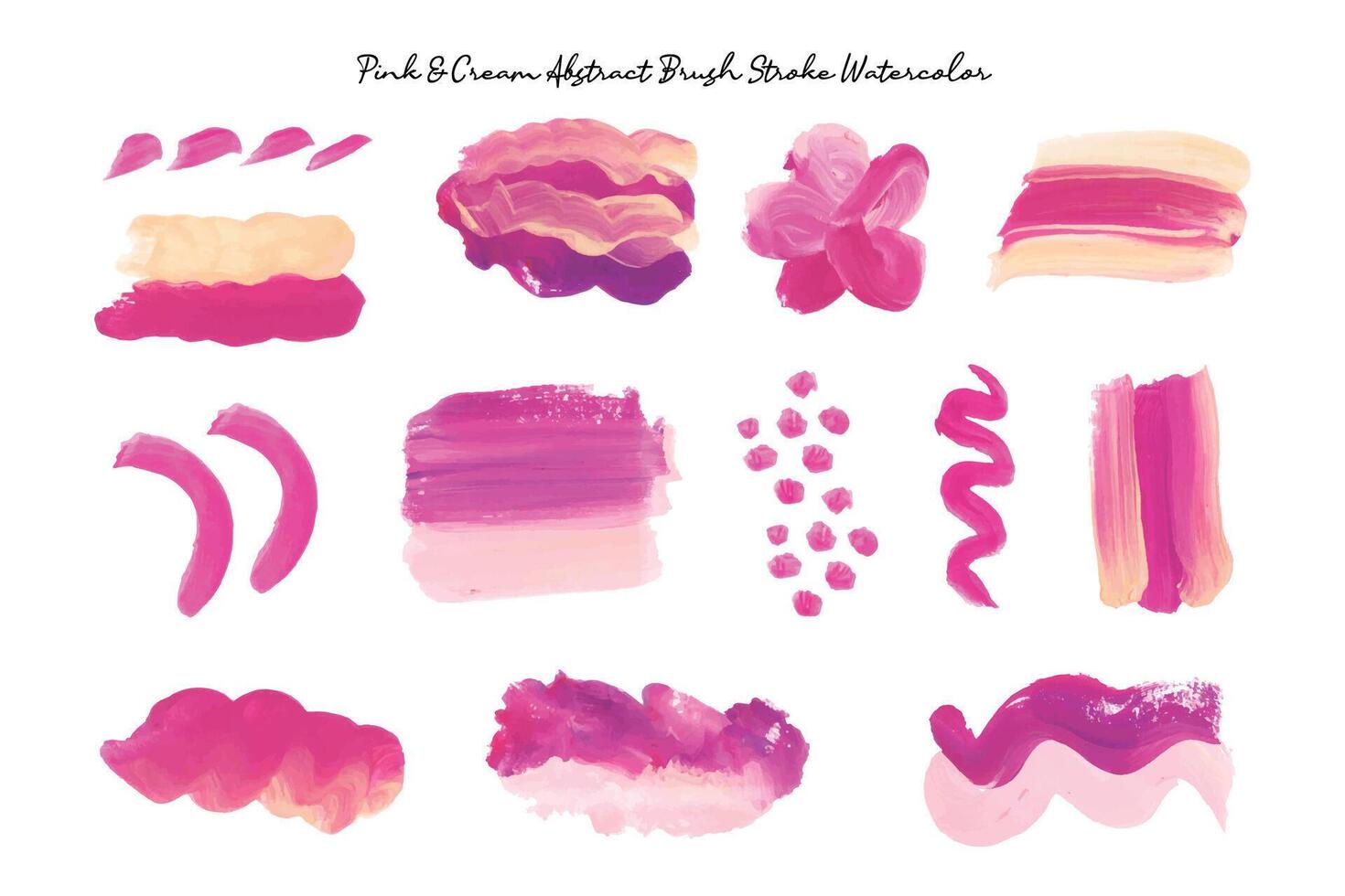 Aesthetic Pink Abstract Shape and Brush Stroke Collection vector