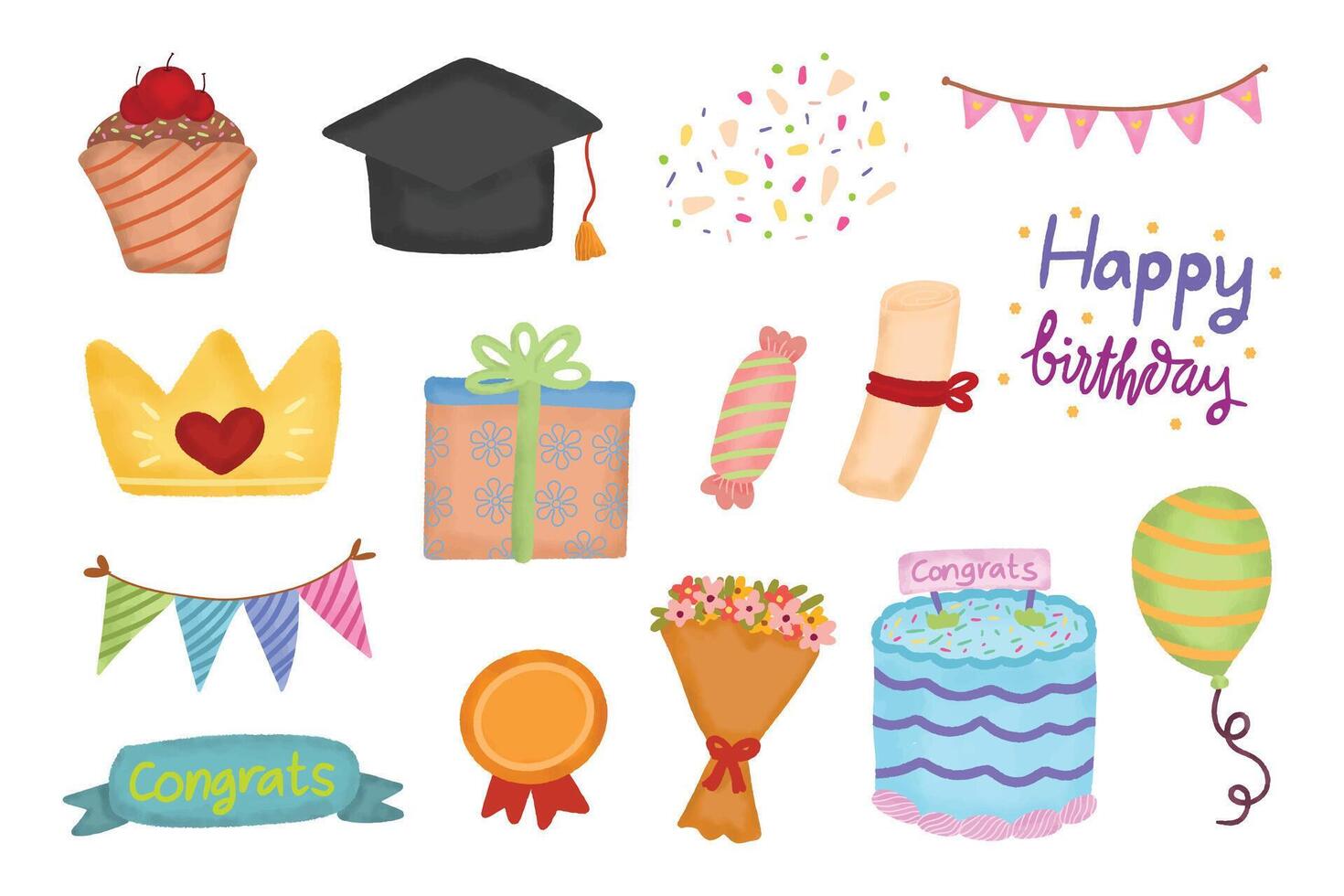 Cute Hand Drawn Special Day Celebration Element vector