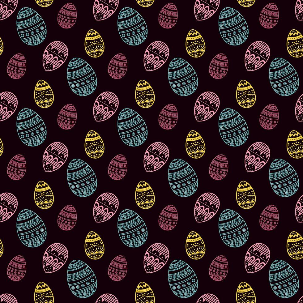 Easter eggs decorated eggs vector seamless pattern