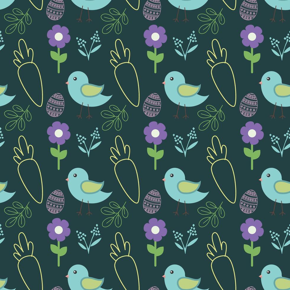Easter decorative elements pattern seamless. Use for fabric, print, textile, wrapping, background, package, clothing vector