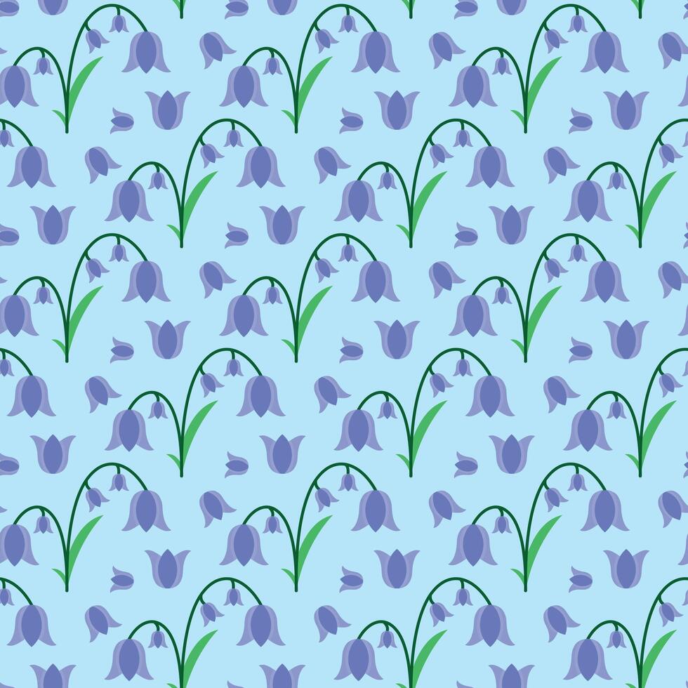 Bell Flower Splendor Seamless Vector Pattern Design