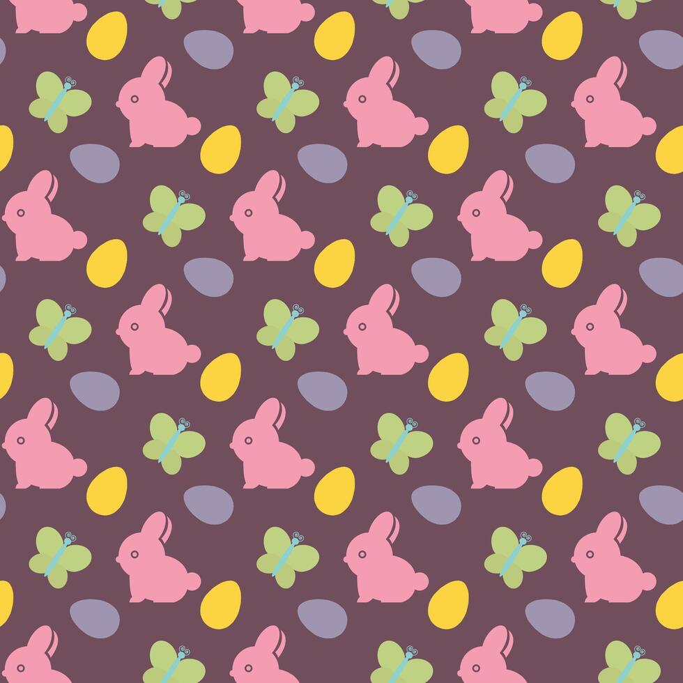 Easter seamless pattern with rabbits vector