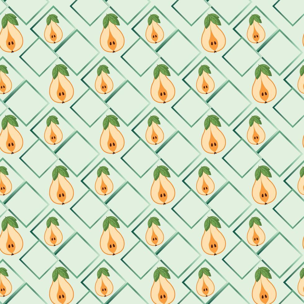 Painted Pears Seamless Vector Pattern Design