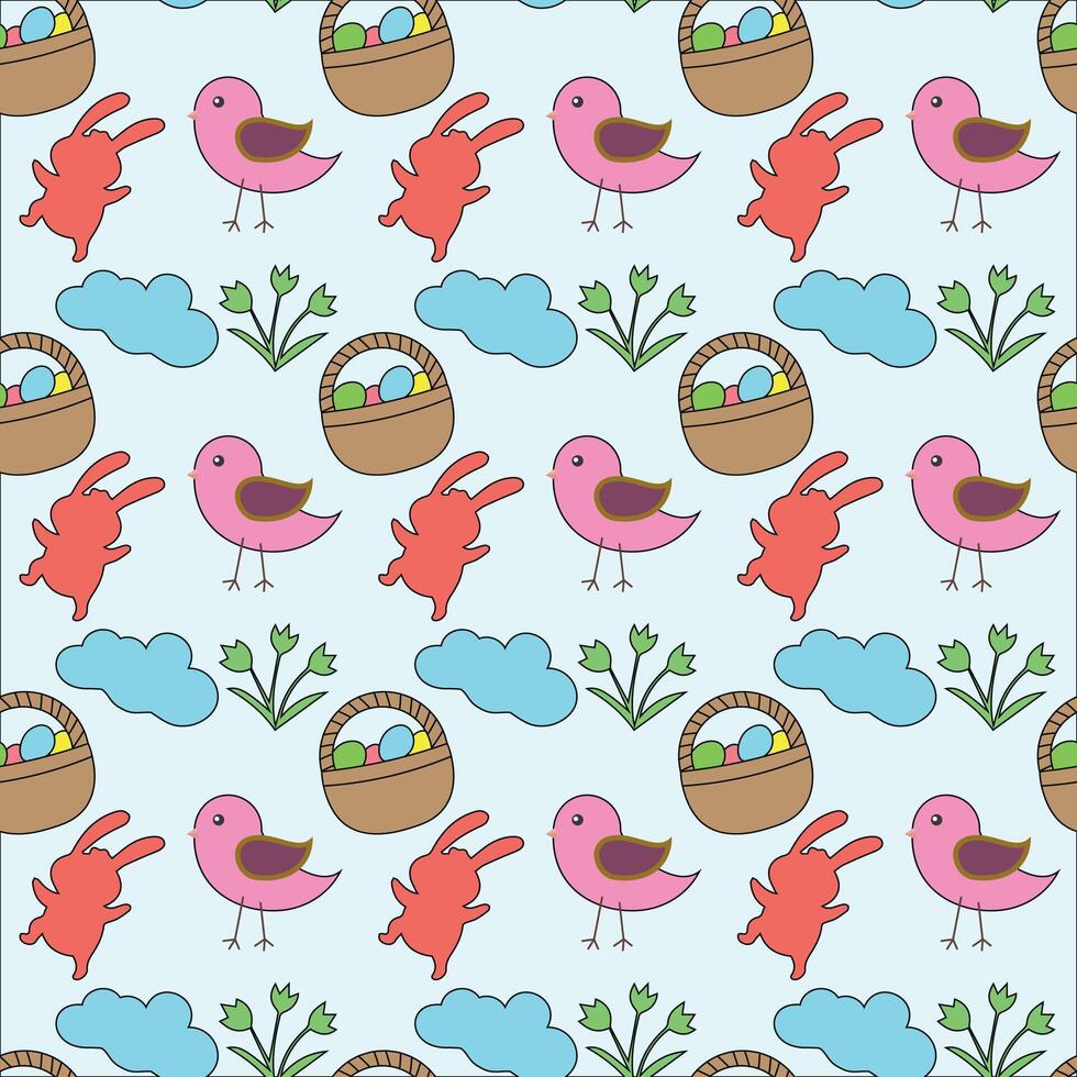 Seamless easter Pattern Vector for banner, poster, flyer