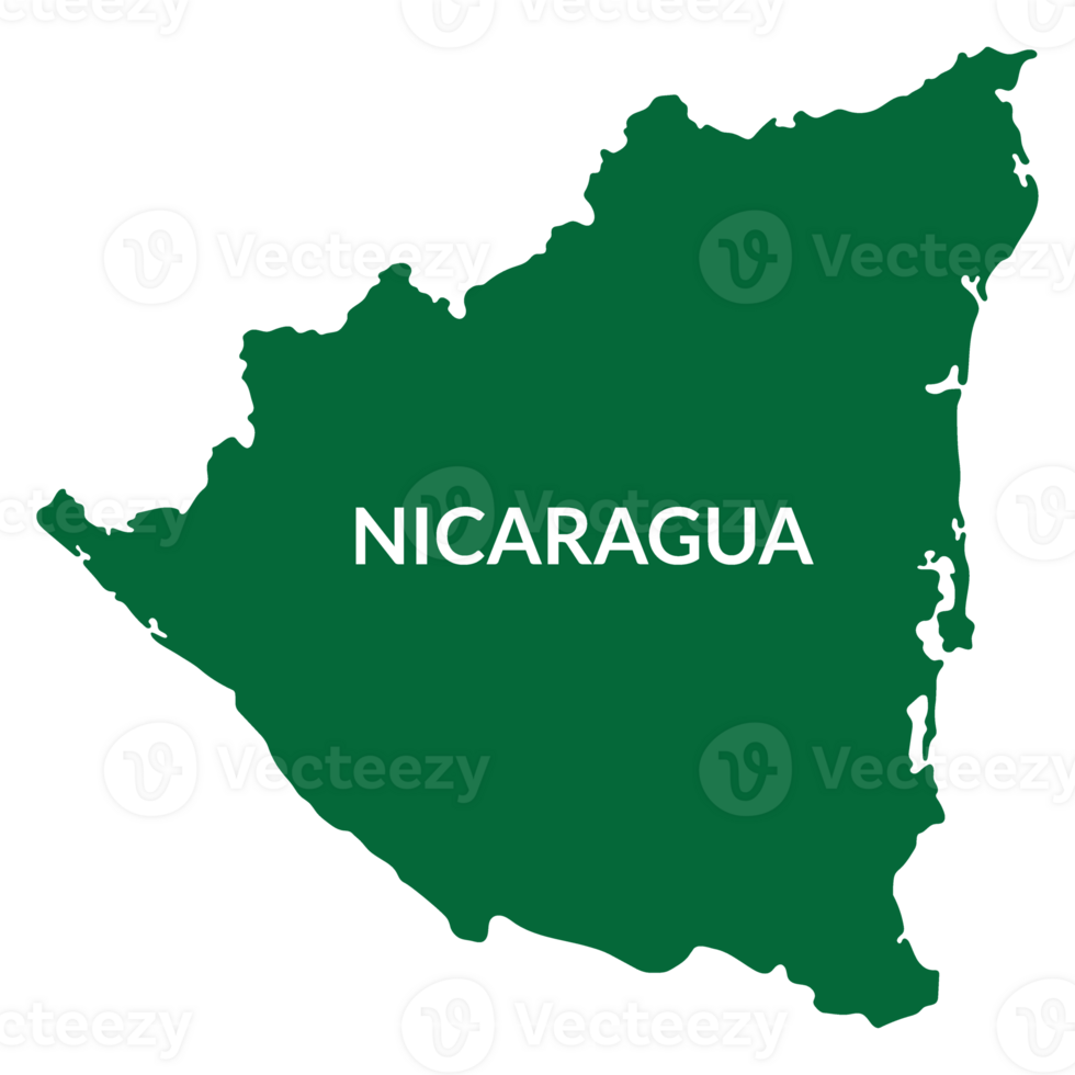 Nicaragua map. Map of Nicaragua in green color png