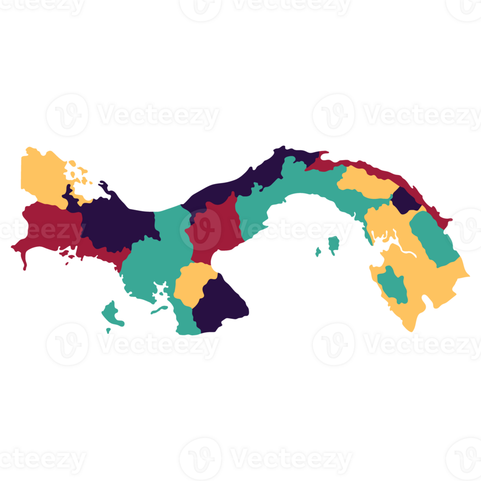 Panamá mapa. mapa de Panamá en administrativo provincias en multicolor png