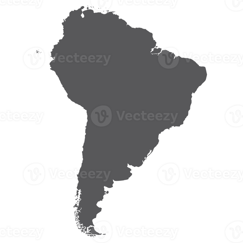 South America Map. Map of South America in grey color. png