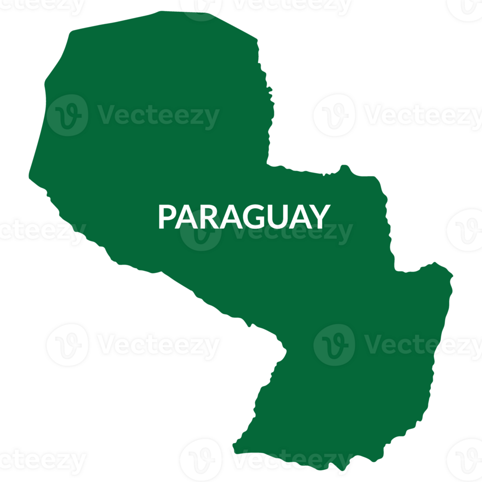 Paraguay map. Map of Paraguay in green color png