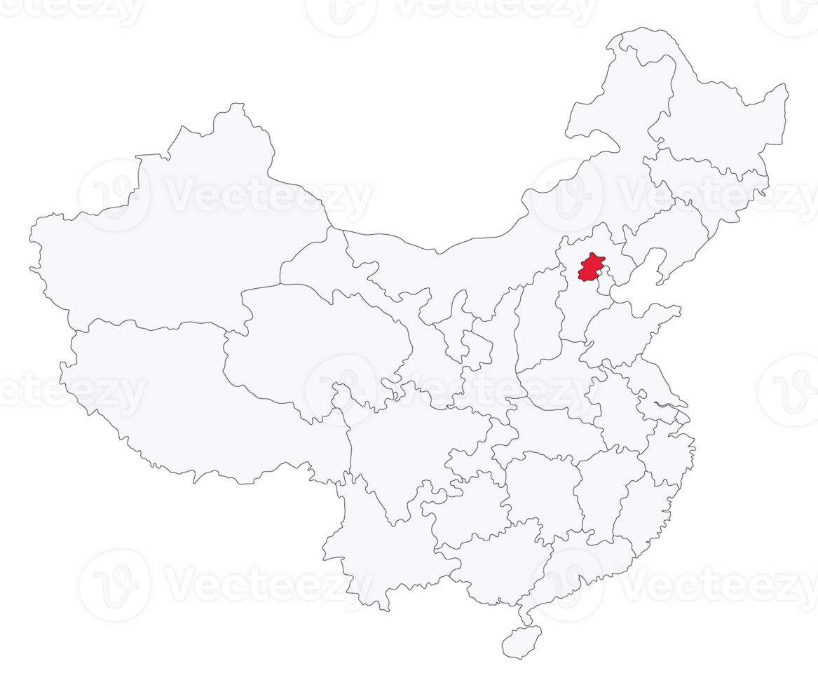 mapa de China con capital ciudad Beijing png