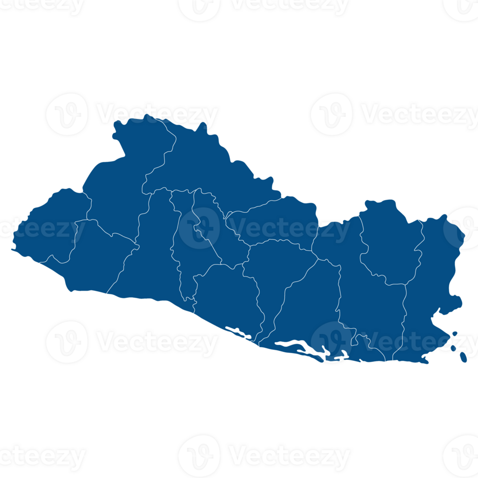 el el Salvador mapa. mapa de el el Salvador en administrativo provincias en azul color png