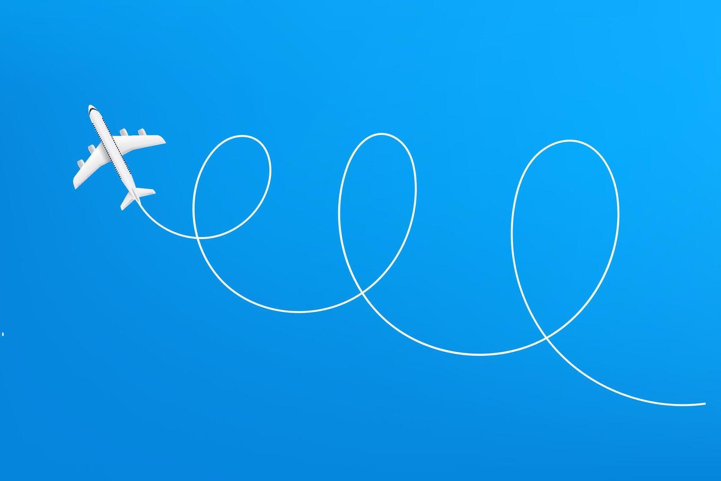 World travel destination concept. 3d vector illustration with airplane